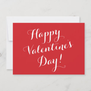 Carte calligraphie Heureuse Sainte-Valentin rouge blanc