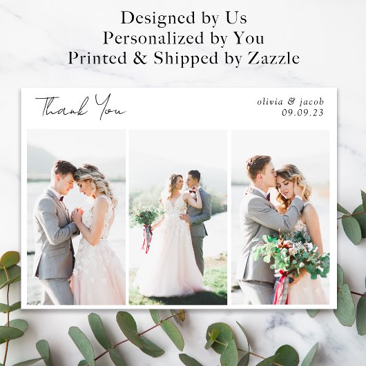 Carte Calligraphie Mariage photo Merci