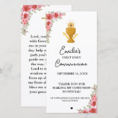 Carte Calligraphie minimaliste Première Sainte Communion (Devant / Derrière)