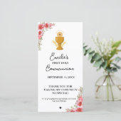 Carte Calligraphie minimaliste Première Sainte Communion (Debout devant)