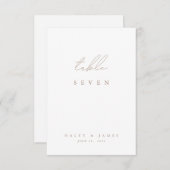 Carte Calligraphie moderne blanche et classique Numéro d (Devant / Derrière)