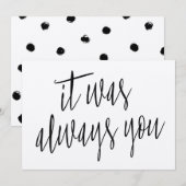 Carte Calligraphie moderne C'était toujours toi (Devant / Derrière)