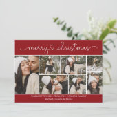 Carte Calligraphie moderne Collage photo Noël rouge (Debout devant)
