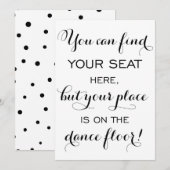 Carte Calligraphie moderne | Panneau de plan de table de (Devant / Derrière)
