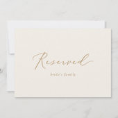 Carte Calligraphie Or Délicate | Panneau réservé à la cr (Devant)