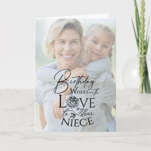 Carte Calligraphie Photo personnalisée d'anniversaire po