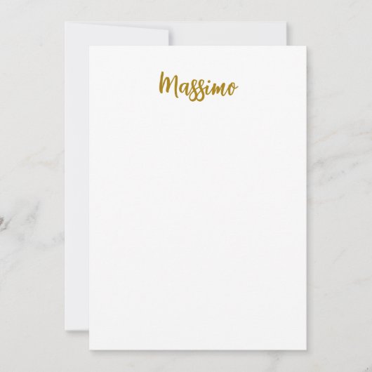 Carte Calligraphie Professionnel Élégant Couleur Or (Devant)
