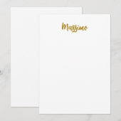 Carte Calligraphie Professionnel Élégant Couleur Or (Devant / Derrière)