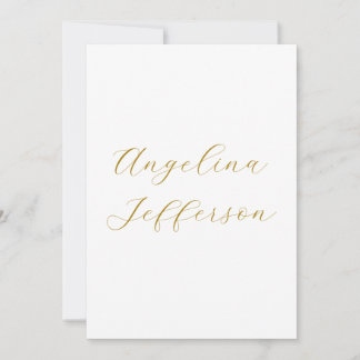 Carte Calligraphie Professionnel Élégant Couleur Or