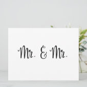 Carte Calligraphie simple | M. et M. le mariage signe (Debout devant)