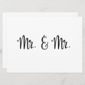 Carte Calligraphie simple | M. et M. le mariage signe (Devant / Derrière)