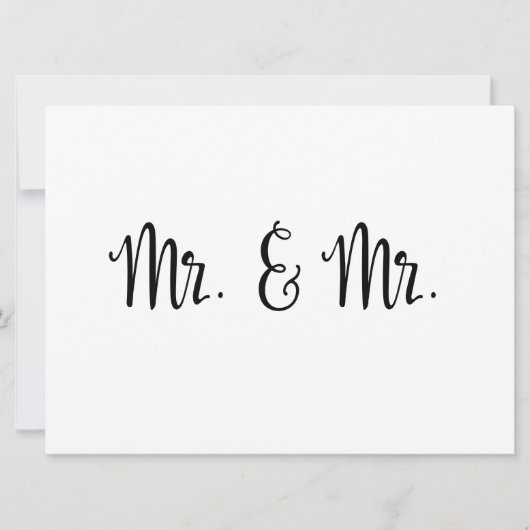Carte Calligraphie simple | M. et M. le mariage signe (Devant)