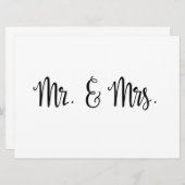 Carte Calligraphie simple | M. et Mme mariage signe (Devant / Derrière)