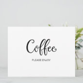 Carte Calligraphie simple | Panneau de mariage "Café" (Debout devant)