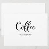 Carte Calligraphie simple | Panneau de mariage "Café" (Devant / Derrière)
