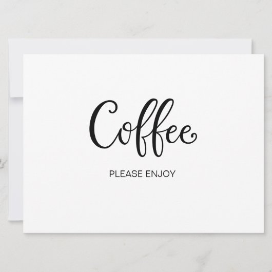 Carte Calligraphie simple | Panneau de mariage "Café" (Devant)