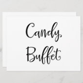Carte Calligraphie simple | Panneau de mariage "Candy Bu (Devant / Derrière)