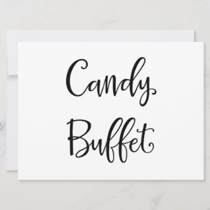 Carte Calligraphie simple Panneau de mariage "Candy Bu