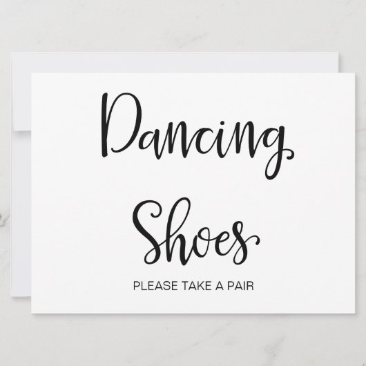 Carte Calligraphie simple | Panneau de mariage "Chaussur (Devant)