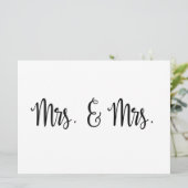 Carte Calligraphie simple | Panneau de mariage de M. et  (Debout devant)