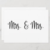 Carte Calligraphie simple | Panneau de mariage de M. et  (Devant / Derrière)