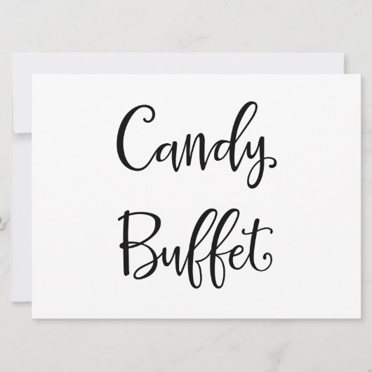 Carte Calligraphie simple | Panneau Mariage "Buffet de b (Devant)