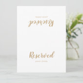 Carte Calligraphie simple|Signe Réservé Mariage Gold Bac (Debout devant)