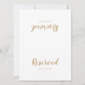 Carte Calligraphie simple|Signe Réservé Mariage Gold Bac (Devant)