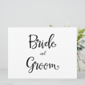 Carte Calligraphie simple | Signet mariage de mariée et (Debout devant)