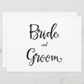 Carte Calligraphie simple | Signet mariage de mariée et (Devant / Derrière)