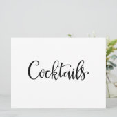 Carte Calligraphie simple | Symbole de réception Cocktai (Debout devant)