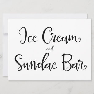 Carte Calligraphie Symbole "Ice Cream and Sundae Bar"