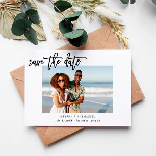 Carte Calligraphie Uno Photo Enregistrer la date