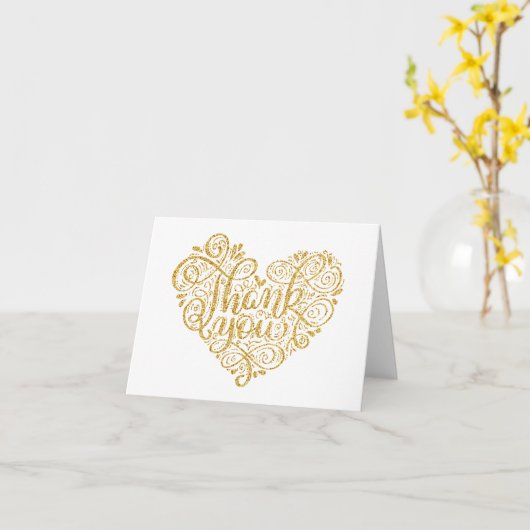 Carte Calligraphie Vintage Phrase Merci (Fleur jaune)