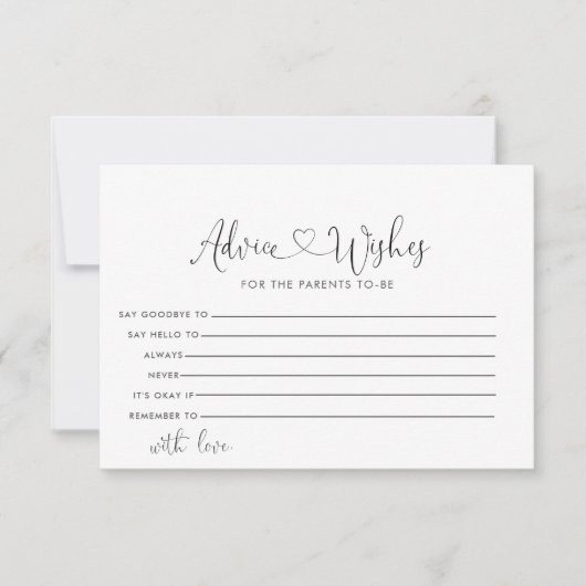 Carte Calligraphy Love Fancy Script Conseil & Wish (Devant)