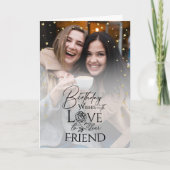 Carte Calligraphy Photo Minimalist Friend Birthday (Devant)