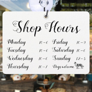 Carte Calligraphy Shop Open Dogs Welcome Window Sign