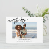 Carte Calligraphy Uno Photo Save the Date (Debout devant)