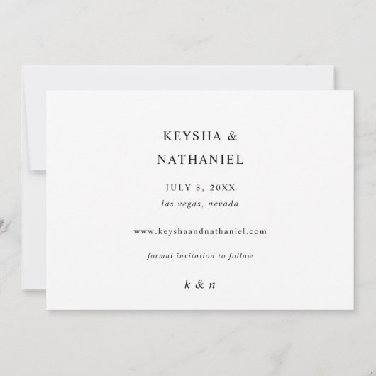 Carte Calligraphy Uno Photo Save the Date (Dos)