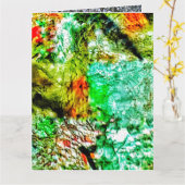 Carte Calm abstract Folded Greeting Card,Smooth yellow (Fleur jaune)