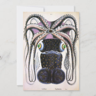 Carte Calmar géant ou Pieuvre, Animaux de la Vie Marine