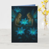 Carte Calming Thinking of You Blue Lily Fairy (Fleur jaune)