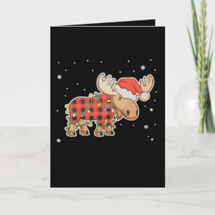 Carte Calot de Noël de l'orignal à carreaux de bison Lum