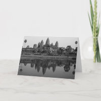 Cambodge | Angkor Vat Travel B&W Photo Custom Card