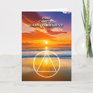 Carte Came To Believe Slogan AA Plage au lever du soleil