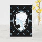 Carte Camée assez bleue de crâne (Fleur jaune)