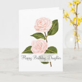 Carte Camellias, Fille En Fleur Anniversaire (Fleur jaune)