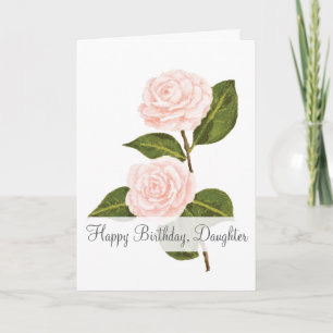 Carte Camellias, Fille En Fleur Anniversaire