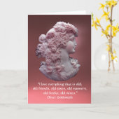 CARTE CAMEO ANTIQUE, DAME AUX RAISONS, CITATION DE VIN (Fleur jaune)