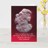 CARTE CAMEO ANTIQUE, DAME AUX RAISONS, CITATION DE VIN (Fleur jaune)